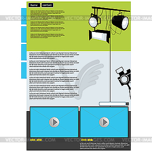 Visual art web page layout - vector clip art