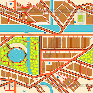 Seamless city map - vector image