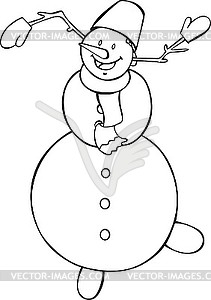 Outline snowman - vector image