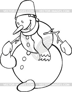 Outline snowman - vector clip art