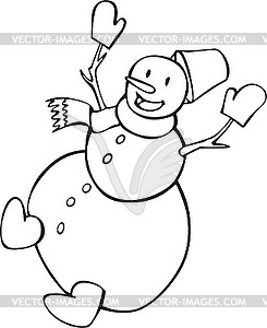 Outline snowman - vector image