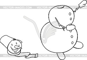 Snowman without head - vector image