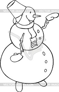 Outline snowman - vector clip art