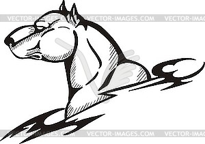 Собака тату - черно-белый векторный клипарт