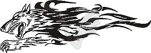 Dog flame tattoo - vector image