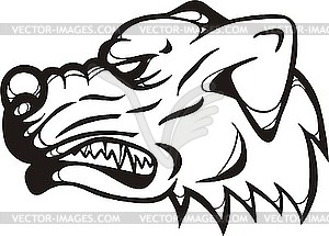 Dog head tattoo - vector clipart