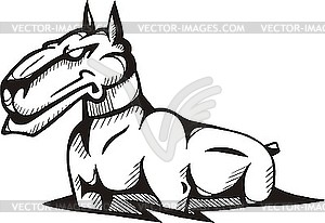 Lying bull terrier - royalty-free vector clipart