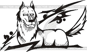 Dog tattoo - vector image