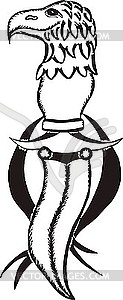 Blade tattoo with hilt in form of an eagle head - vector clipart / vector image