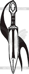 Dirk tattoo - white & black vector clipart