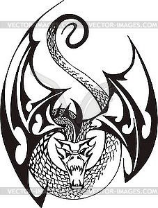 Dragon tattoo - royalty-free vector clipart