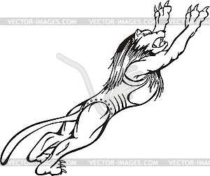 Jumping lion - vector image