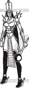 Fantasy warrior with mace - vector clipart