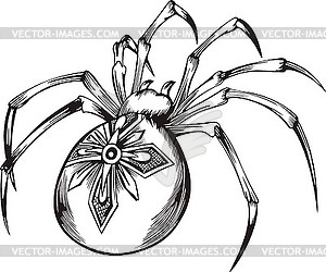 Spider with cross - vector image