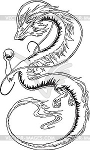 Монстр-змей - иллюстрация в векторном формате