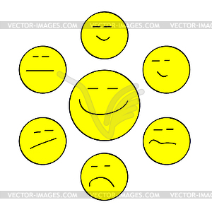 Yellow forum smiles - vector image