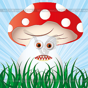 Mushroom monster - vector clipart