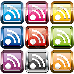 Rss feed icons - color vector clipart