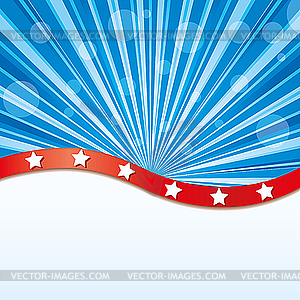 Blue background with stripes and bubbles - vector clipart