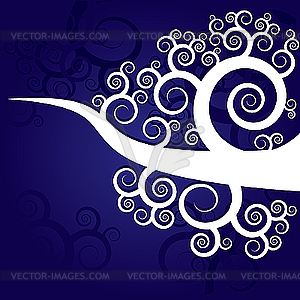 Tree branch with curls - vector image