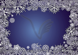 Background with blue snowflakes - vector clip art