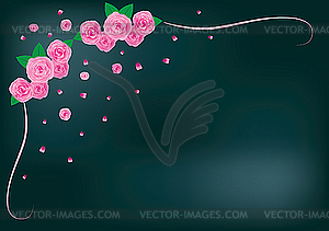 Фон-уголок с розами - цветной векторный клипарт
