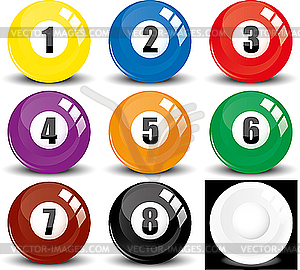 Billiard balls - vector image