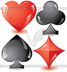 Playing card suits - vector clipart