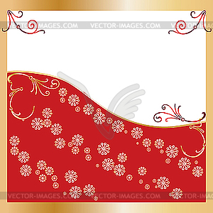 Красная рождественская поздравительная открытка - изображение в векторном формате