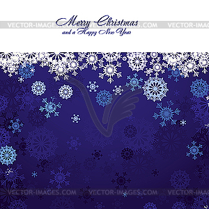 Blue Christmas card with snowflakes - vector EPS clipart