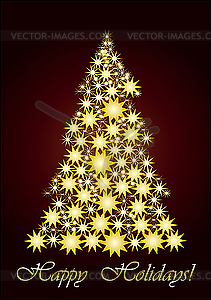 Christmas tree formed by stars - stock vector clipart