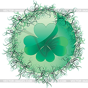 Clover button - vector clipart