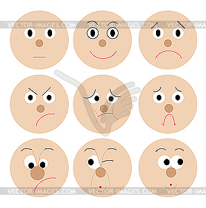 Faces smileys - vector clip art