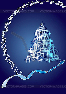 Blue fir tree - vector image