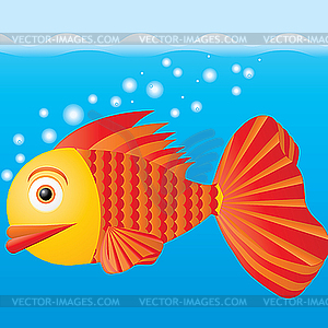 Goldfish at sea - vector image