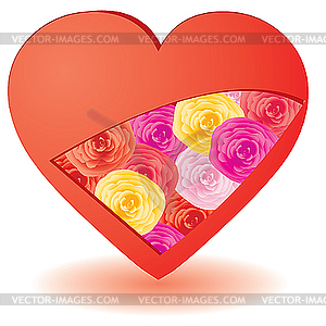 Flowers in heart - vector clipart