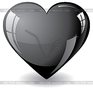 Glitter black heart - vector image