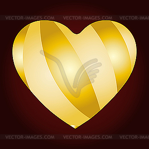 Golden heart card - vector clipart