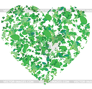 Valentine card - leaf heart - vector clipart