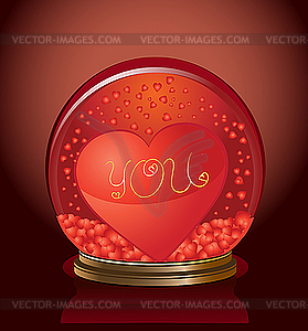 Valentine card with heart - vector image
