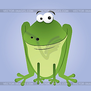 Sitting cartoon frog - vector clipart