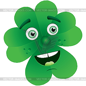 Clover with face - vector clipart