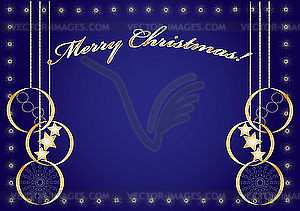 Blue christmas background - vector image