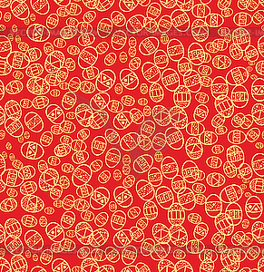 Red seamless easter background - vector image