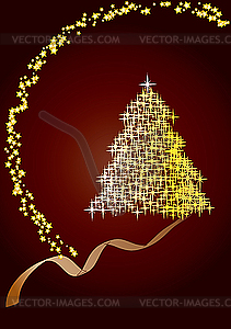 Christmas tree card - vector image