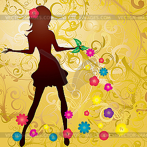 Spring girl - vector clipart