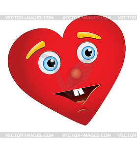 Heart with face - vector clipart