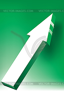 UP arrow on green background - vector clipart / vector image