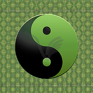 Green Yin Yang symbol - vector image