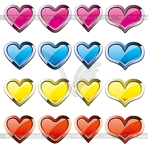 Buttons-hearts - vector clip art